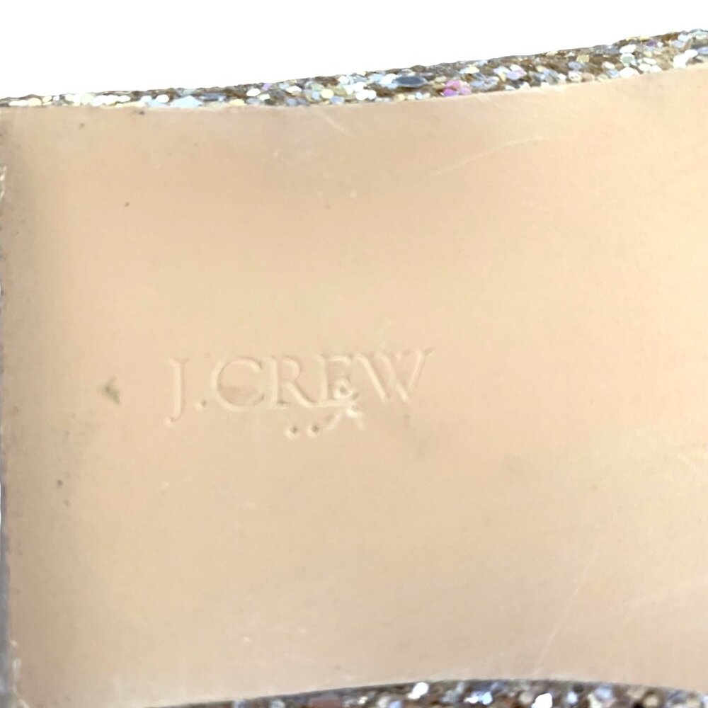 Girls Gold Glittery Ballet Mary Jane Flats Party Shoes Size 5 J. Crew Factory - Picture 9 of 12
